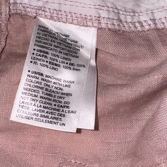 NWOT 100% Linen Size Small Dusty Rose Crop Pants - Picture 5 of 5
